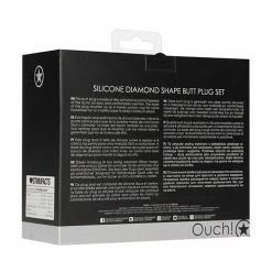 Shots America Shots Ouch Diamond Shape Butt Plug Set - Black