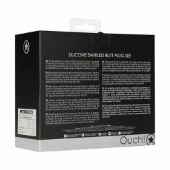 Shots America Shots Ouch Swirled Butt Plug Set - Black