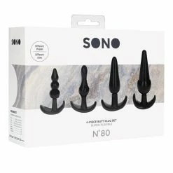 Shots America Anal Toys Shots Sono No. 8 Butt Plug - Black Set Of 4