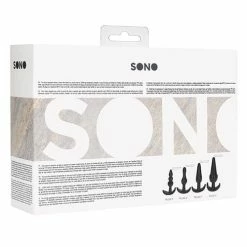 Shots America Anal Toys Shots Sono No. 8 Butt Plug - Black Set Of 4