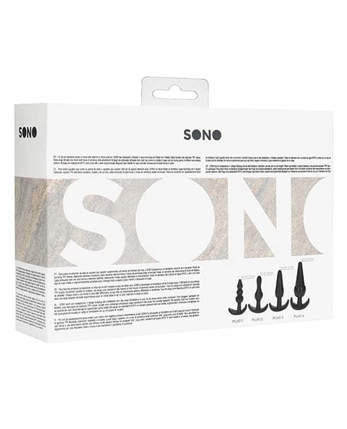 Shots America Anal Toys Shots Sono No. 8 Butt Plug - Black Set Of 4