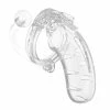 Shots America Kink & BDSM Shots Man Cage 4.5" Cock Cage With Plug 11 - Clear