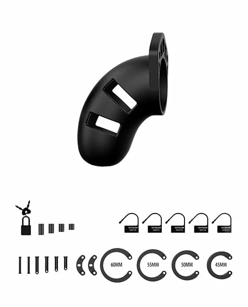 Shots America Kink & BDSM Shots Man Cage Chastity 3.5" Cock Cage Model 20 - Black