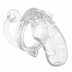 Shots America Shots Man Cage Chastity 3.5" Cock Cage With Plug Model 10 - Clear