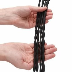 Shots America Shots Ouch Advanced Urethral Sounding Silicone Spiral Plug Set - Black Kink & BDSM