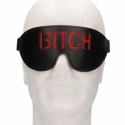 Shots America Shots Ouch Bitch Blindfold - Black Kink & BDSM