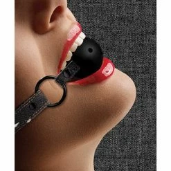 Shots America Shots Ouch Breathable Ball Gag With Denim Straps Kink & BDSM