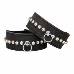 Shots America Kink & BDSM Shots Ouch Diamond Studded Ankle Cuffs - Black