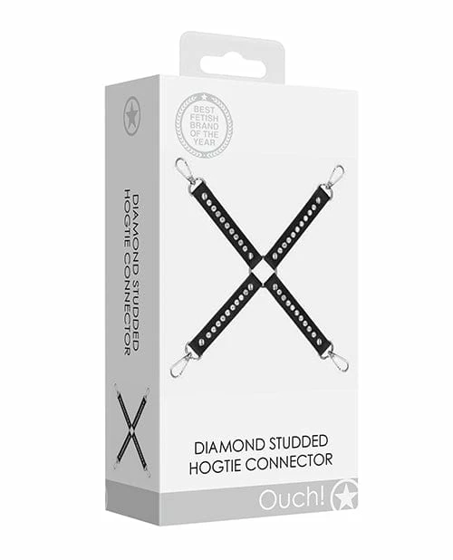 Shots America Kink & BDSM Shots Ouch Diamond Studded Hogtie - Black