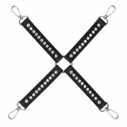 Shots America Kink & BDSM Shots Ouch Diamond Studded Hogtie - Black