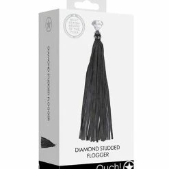 Shots America Shots Ouch Diamond Studded Whip - Black