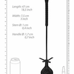 Shots America Kink & BDSM Shots Ouch Heart Crop With Lace - Large Black