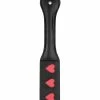 Shots America Kink & BDSM Shots Ouch Hearts Paddle - Black