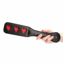 Shots America Kink & BDSM Shots Ouch Hearts Paddle - Black