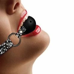 Shots America Kink & BDSM Shots Ouch Love Street Art Fashion Printed Breathable Ball Gag - Black