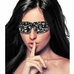 Shots America Shots Ouch Love Street Art Fashion Printed Eye Mask - Black