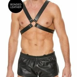 Shots America Shots Ouch Men's Large Buckle Harness - Black Kink & BDSM
