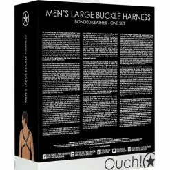 Shots America Shots Ouch Men's Large Buckle Harness - Black Kink & BDSM