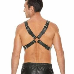 Shots America Shots Ouch Men's Large Buckle Harness - Black Kink & BDSM