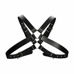 Shots America Shots Ouch Men's Large Buckle Harness - Black Kink & BDSM