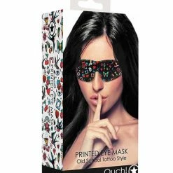 Shots America Shots Ouch Old School Tattoo Style Printed Eye Mask - Black