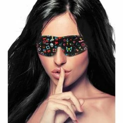 Shots America Shots Ouch Old School Tattoo Style Printed Eye Mask - Black