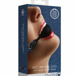 Shots America Shots Ouch Silicone Gag With Denim Straps