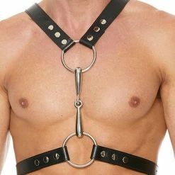 Shots America Shots Uomo Men's Harness With Metal Bit - Black Kink & BDSM