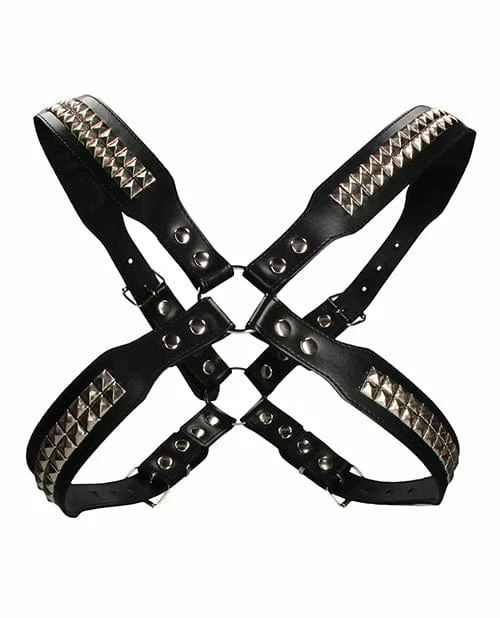 Shots America Kink & BDSM Shots Uomo Men's Pyramid Stud Body Harness - Black