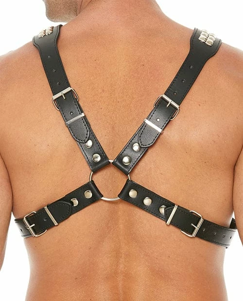 Shots America Kink & BDSM Shots Uomo Men's Pyramid Stud Body Harness - Black