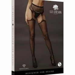 Shots America Shots Le Desir Suspender Rhinestone Pantyhose Black One Size Fits Most