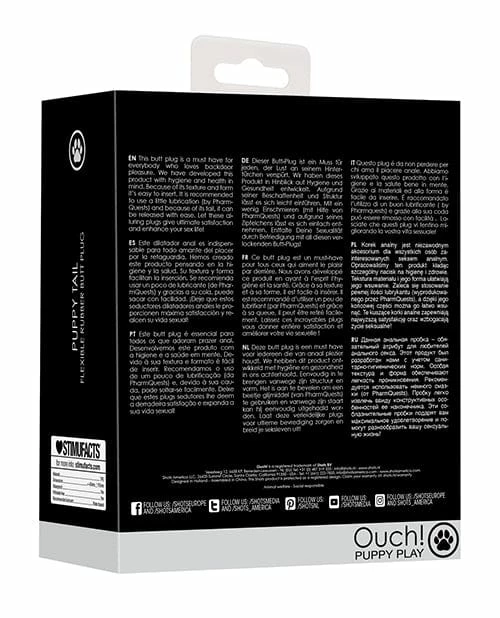 Shots America Shots Ouch Puppy Play Tail Butt Plug - Black