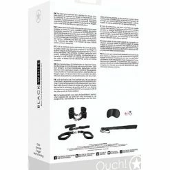 Shots America Shots Ouch Black & White Bed Post Bindings Restraint Kit - Black Kink & BDSM