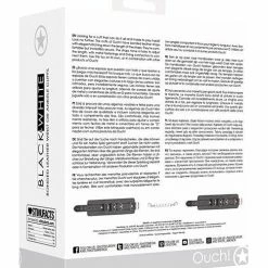 Shots America Kink & BDSM Shots Ouch Black & White Bonded Leather Hand-ankle Cuffs - Black