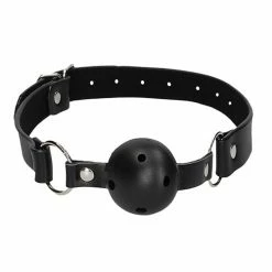 Shots America Kink & BDSM Shots Ouch Black & White Breathable Ball Gag W-nipple Clamps - Black