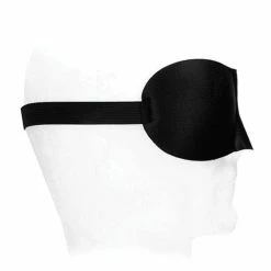 Shots America Shots Ouch Black & White Satin Curvy Eye Mask W-elastic Straps - Black Kink & BDSM