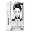 Shots America Kink & BDSM Shots Ouch Black & White Velcro Collar W-leash & Hand Cuffs - Black