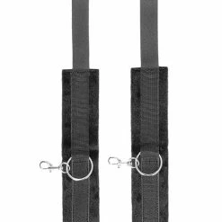 Shots America Shots Ouch Black & White Velcro Hand-ankle Cuffs - Black Kink & BDSM