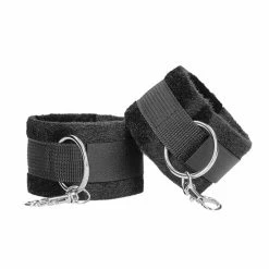 Shots America Shots Ouch Black & White Velcro Hand-ankle Cuffs - Black Kink & BDSM