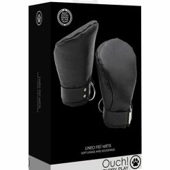 Shots America Shots Ouch Puppy Play Lined Fist Mitts - Black Kink & BDSM
