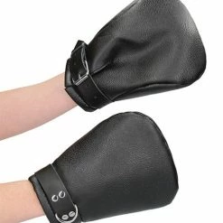 Shots America Shots Ouch Puppy Play Lined Fist Mitts - Black Kink & BDSM