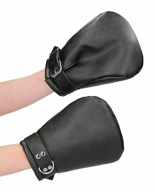 Shots America Shots Ouch Puppy Play Lined Fist Mitts - Black Kink & BDSM