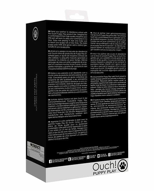 Shots America Shots Ouch Puppy Play Lined Fist Mitts - Black Kink & BDSM