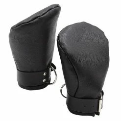Shots America Shots Ouch Puppy Play Lined Fist Mitts - Black Kink & BDSM