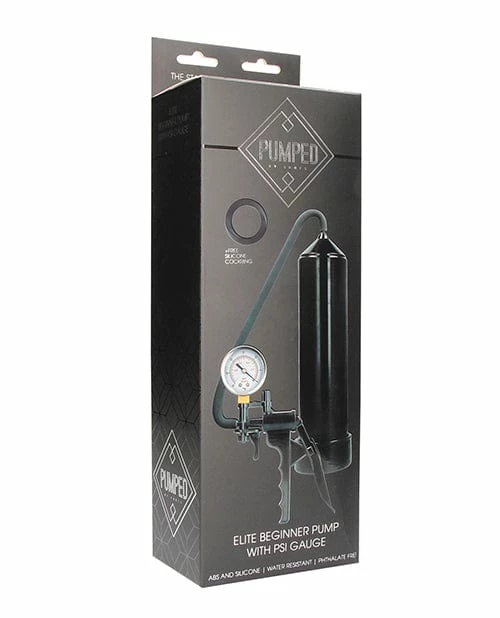 Shots America Penis Toys Shots Pumped Elite Beginner Pump With Psi Gauge - Black