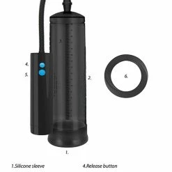Shots America Shots Pumped Rechargeable Extreme Power Pump With Free Silicone Cock Ring - Black