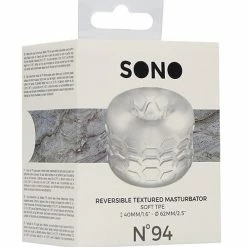 Shots America Penis Toys Shots Sono No. 94 Reversible Textured Masturbator - Transparent