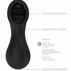 Shots America Shots Elegance Dreamy Oral Clitoral Stimulator - 10 Speed Black Vibrators