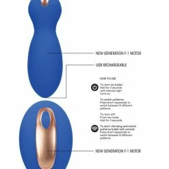 Shots America Vibrators Shots Elegance Dual Vibrating Bullet & Remote - Blue