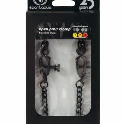 Spartacus Adjustable Alligator Nipple Clamps With Black Chain Kink & BDSM